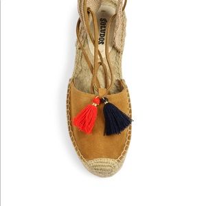 Soludos Suede Lace-up Tassel Platform Espadrilles